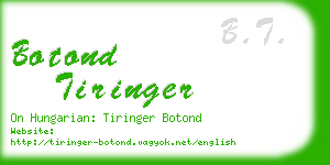 botond tiringer business card